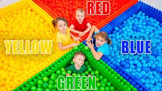 Five Kids Find the children in the colored balls  more Childrens Songs and Videos [upl. by Percival]