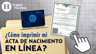 ¿Cómo tramitar el acta de nacimiento en internet Pasos para imprimir el documento  Tramitología [upl. by Aspia239]