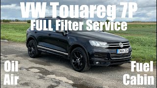 VW Touareg 7P 30 V6 TDI FULL Filter Service Oil Change Air Fuel Cabin  How To DIY Guide [upl. by Eloken]