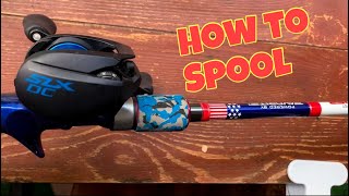 How to spool bait caster Shimano slx [upl. by Nawoj]