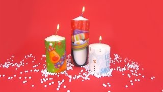 Come personalizzare le candele con i tovaglioli di Natale [upl. by Rdnaskela]