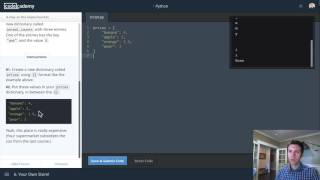 Codecademy Python  4  Dictionaries and Lists [upl. by Geordie]