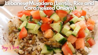 Homemade Mujadara  Rice with Lentils and Caramelized Onions  Lebanese Mujaddara [upl. by Ailsun]