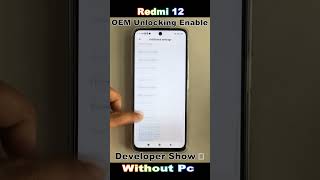 Redmi 12 Oem Unlocking Enable  Developer Show 2024 🔥 2024 [upl. by Chryste]