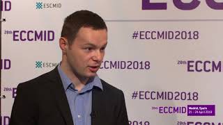 ECCMID 2018 Marcin Rownicki discusses bacterial toxinantitoxin system as target [upl. by Tserrof48]