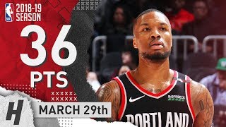 Damian Lillard Full Highlights Blazers vs Hawks 20190329  36 Pts 7 Ast 3 Reb [upl. by Inglis840]