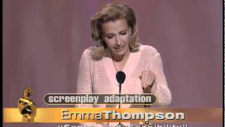 Emma Thompson winning an Oscar® for quotSense and Sensibilityquot [upl. by Ephrayim]