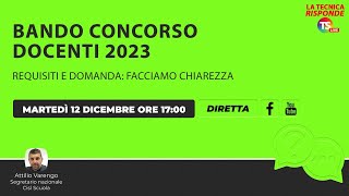 Bando concorso docenti 2023 requisiti e domanda facciamo chiarezza [upl. by Lanuk781]