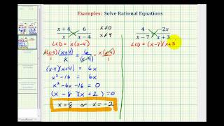 Ex 3 Solving Rational Equations [upl. by Miguelita]