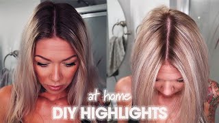 DIY Highlight Hair with Foil Bleach Blonde Highlights at Home  How to Mix Bleach [upl. by Eirellam]