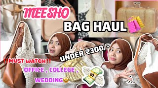 Meesho bag haul under ₹300💸😍 tote bag  sling bag  clutch  shaadi wear bags  afforded finds🤩 [upl. by Calva448]