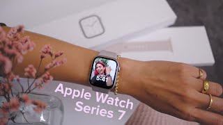 Apple Watch Series 7 STARLIGHT unboxing  impressions [upl. by Idihc]