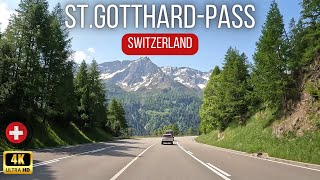 StGotthard Pass  Airolo  Göschenen  old Tremola road Switzerland 4K Drivinig Tour [upl. by Garbe]