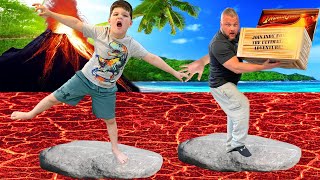 FLOOR is LAVA GAME MOM surprises Caleb amp Dad  Play New Family Game with Sharks Lava and PRIZES [upl. by Laenaj843]