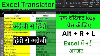 Type Hindi name in Excel  English to Hindi translate in excel  How to translate in Excel [upl. by Silrac856]