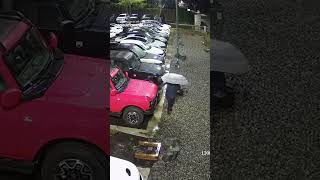 Surveillance footage captures woman keying over 400 cars Shorts [upl. by Acie]