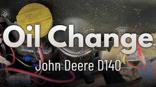 John Deere 100 series lawn mower oil change demonstrated on John Deere D140 [upl. by Eiroj718]