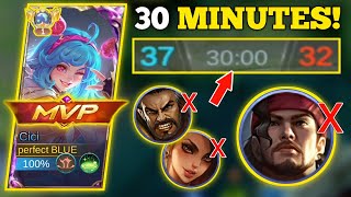 30 MINUTES SUPER INTENSE MATCH  CICI BEST BUILD AND EMBLEM MLBB🔥 cicimlbb cici cicigameplay [upl. by Chelton]