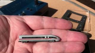 T Gauge Deutsche Bahn ICE 3 Train Set test run  1450 Scale Model Railroad [upl. by Noskcire553]