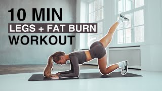 10 MIN LEGS amp FAT BURN No Equipment No Repeat [upl. by Eiddet]