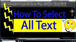 AutoCAD tutorial  How to select all Text in the drawing quickly [upl. by Osnohpla160]