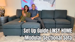 LINSY HOME Modular Sectional Storage Sofa Setup Assembly amp Full Review [upl. by Kiyoshi]