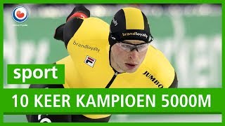 SCHAATSEN Sven Kramer foar de tsiende kear kampioen 5000 meter [upl. by Enohs532]