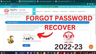 RGPV Student Login Password Recover  RGPV ka password Reset kese kare  reset password New 202223 [upl. by Nelyt565]