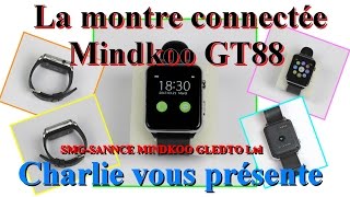 Mindkoo GT88 montre connectée Bluetooth Fréquence cardiaque Tracker de Fitness SMG [upl. by Alpheus632]