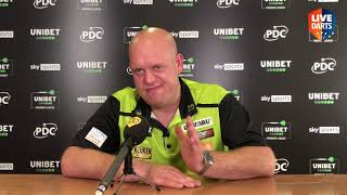 Van Gerwen quotIts always nice to beat Gary when he gets wound up I know Ive got under his skinquot [upl. by Calley605]