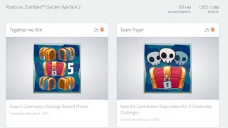 Plants vs Zombies Garden Warfare 2 Unlocking Community Challenge Achievements [upl. by Lenox247]