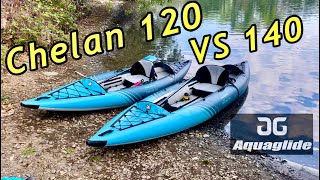 Aqualide Chelan 120 VS 140 Comparison on Moving Water [upl. by Shanks606]