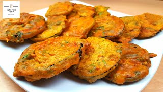 Baingan Pakora recipe by Europe and Food  Baingan K Pakoray by Europe and Food [upl. by Llenhoj]