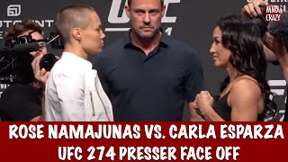 UFC 274 Rose Namajunas vs Carla Esparza Presser Face off [upl. by River39]