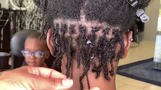 1st Retwist on Short Locs  Interlock Method Wrapping Loose Hairs [upl. by Nosittam]