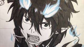 how to draw Rin Okumura Blue Excorcist [upl. by Ainaznat]