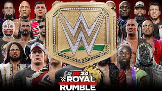 WWE 2K24 ROYAL RUMBLE MATCH FOR THE GOLD WWE CHAMPIONSHIP BELT [upl. by Fran]