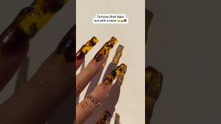 Tortoise Shell Nails 🐢🤎shorts [upl. by Yelak]