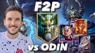 SOLO CAMPEONES GRATIS para farmear ODIN la MAZMORRA DE EVENTO niveles 125  RAID Shadow Legends [upl. by Elolcin]