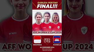 FINAL INDONESIA WOMENS VS KAMBOJA WOMENS AFF CUP 2024 timnasindonesia affwomenscup garudapertiwi [upl. by Eisdnyl]