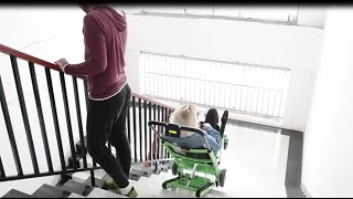 Can this wheelchair Really Climb STAIRS Electric Stair climbing wheelchair show [upl. by Kienan466]