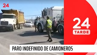 Paro indefinido de camioneros por quotaumento de inseguridadquot  24 Horas TVN Chile [upl. by Hgielak349]