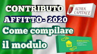 BONUS AFFITTO 2020 ECCO COME COMPILARE LA DOMANDA [upl. by Downes]