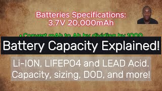 Battery Capacity explained How to size Liion LFP and Lead acid batteries [upl. by Vedis767]