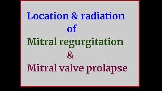 MURMURS of Mitral regurgitation amp prolapse Location amp radiation [upl. by Kinelski97]