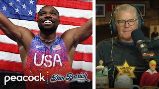 Noah Lyles thrilling 100m win was a spectacular race  Dan Patrick Show  NBC Sports [upl. by Arihs175]