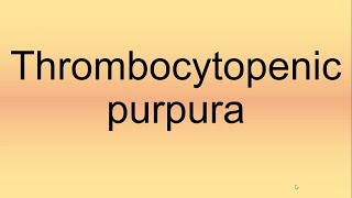 Thrombotic Thrombocytopenia PurpuraTTP [upl. by Napier]