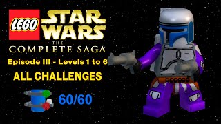 100 Guide LEGO Star Wars TCS  Episode III Level 16  All Blue Minikits Challenges [upl. by Hillyer]