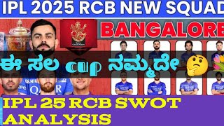 ಈ ಸಲ cup ನಮ್ಮದೇ Ist Trophy loadingIPL 2025 RCB Swot AnalysisROYAL CHALENGERS BENGALURU [upl. by Nioe]