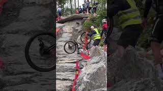 Is the Crans Montana Xc too risky What you think ucimtbworldcup xco mtb crash shorts [upl. by Maleki236]